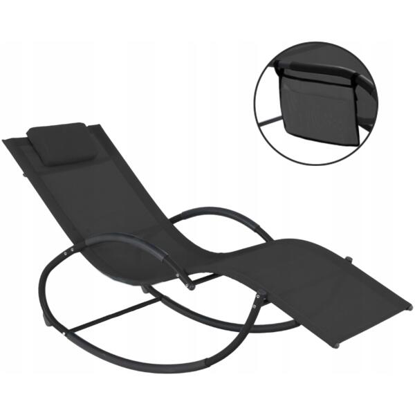 Hagestol solseng med organizer Svart - Bilde 2