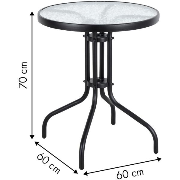 Hagebord 60 cm herdet glass bord for hage terrasse balkong MultiGarden - Bilde 9