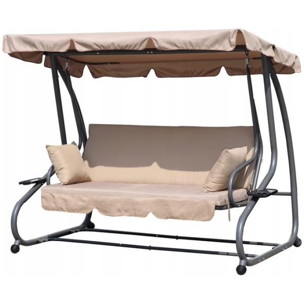 Sammenleggbar hagehuske 2i1 med puter Beige