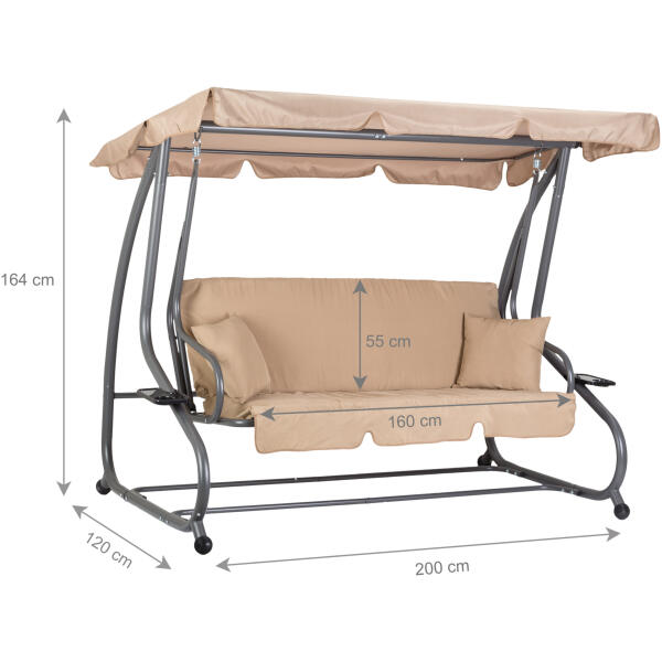 Sammenleggbar hagehuske 2i1 med puter Beige - Bilde 8