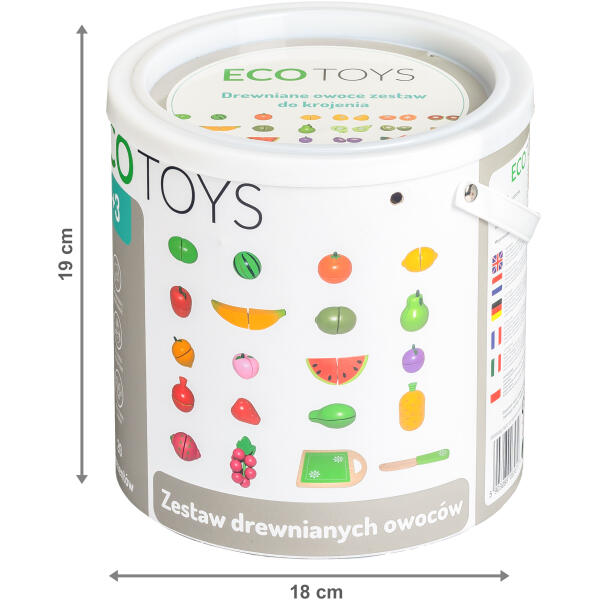 Frukt for skjæring i tre 20 stk ECOTOYS - Bilde 5
