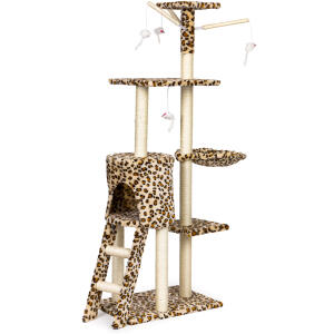 Klatretre katt hus liggeplass 138 cm XL Leopard
