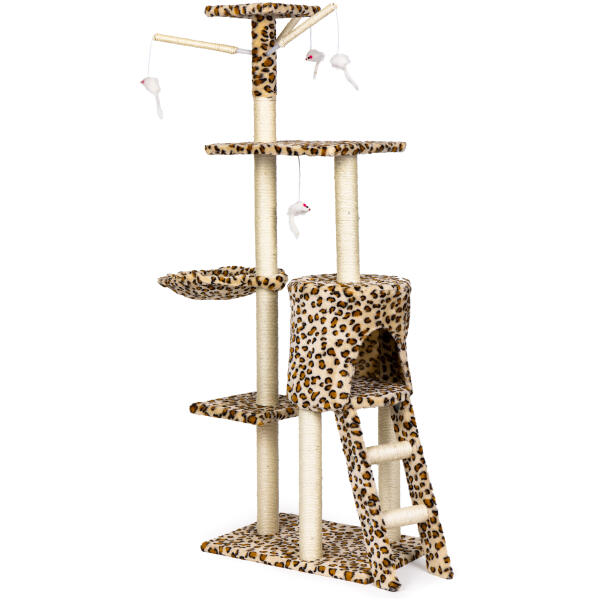 Klatretre katt hus liggeplass 138 cm XL Leopard - Bilde 4