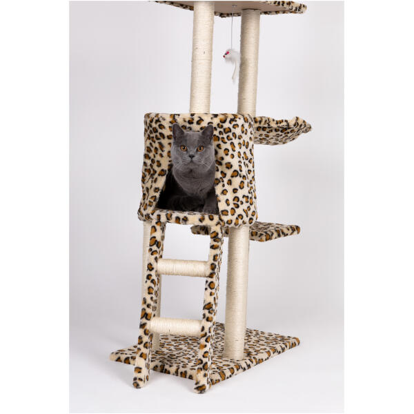 Klatretre katt hus liggeplass 138 cm XL Leopard - Bilde 7