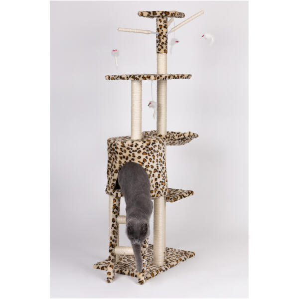 Klatretre katt hus liggeplass 138 cm XL Leopard - Bilde 8