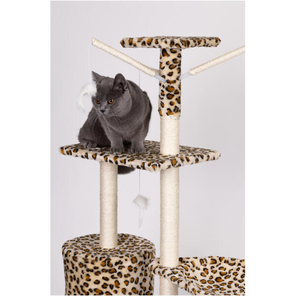 Klatretre katt hus liggeplass 138 cm XL Leopard - Bilde 9