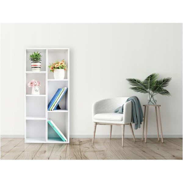 Kommode skap bokhylle til stuen ModernHome Hvit - Bilde 3