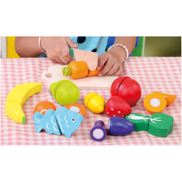 Trehjulssykkel tre frukt grønnsaker mat til kutting 13 deler ECOTOYS - Bilde 2