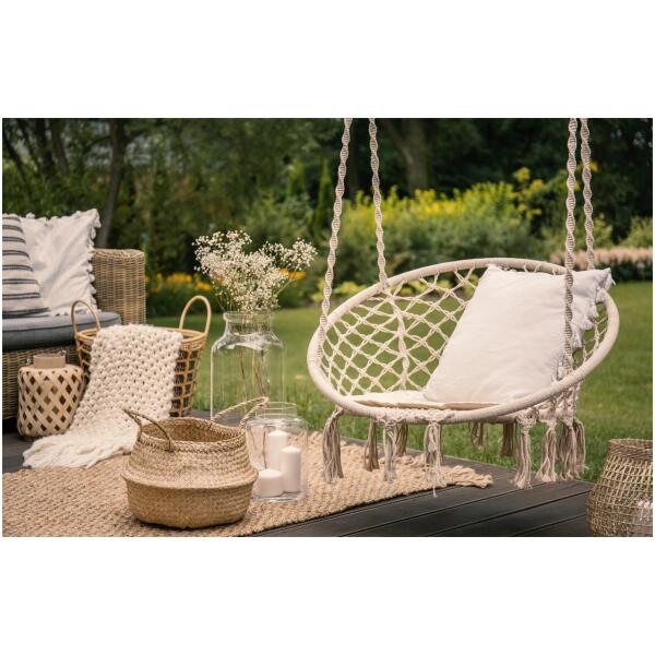 Boho hengestol hagegynge storkereir Hvit - Bilde 7
