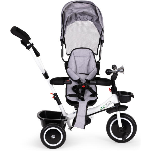 Trehjulssykkel barnevogn 360 roterbar ECOTOYS Grå - Bilde 3