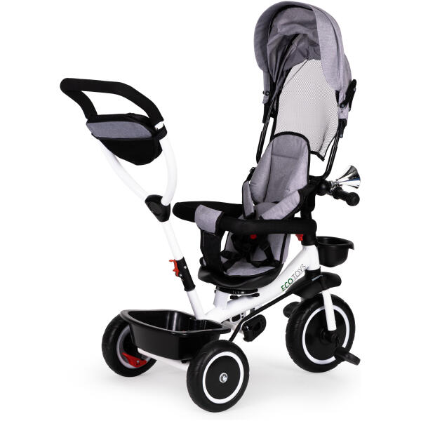 Trehjulssykkel barnevogn 360 roterbar ECOTOYS Grå - Bilde 4