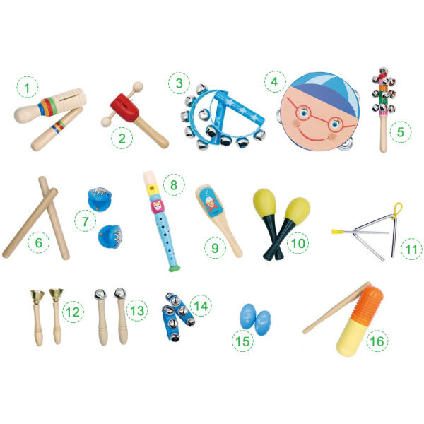 Musikksett 16 instrumenter for barn og veske ECOTOYS - Bilde 2