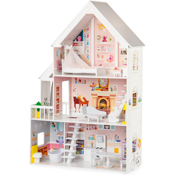 Trehus for dukker 3 etasjer XXL Residens ECOTOYS