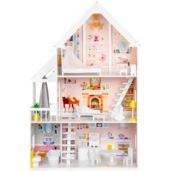 Trehus for dukker 3 etasjer XXL Residens ECOTOYS - Bilde 2