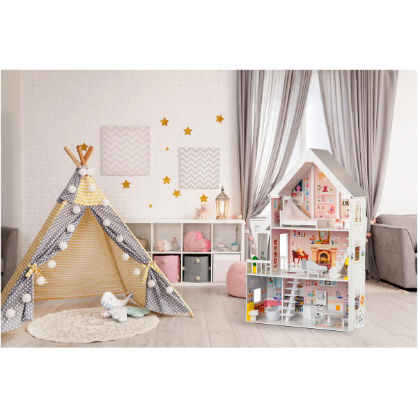 Trehus for dukker 3 etasjer XXL Residens ECOTOYS - Bilde 8