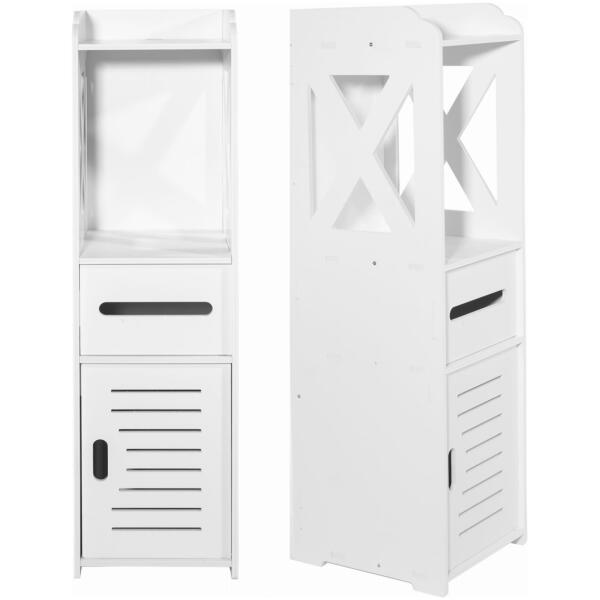 Baderomsskap søyle 80 cm Hvit - Bilde 4