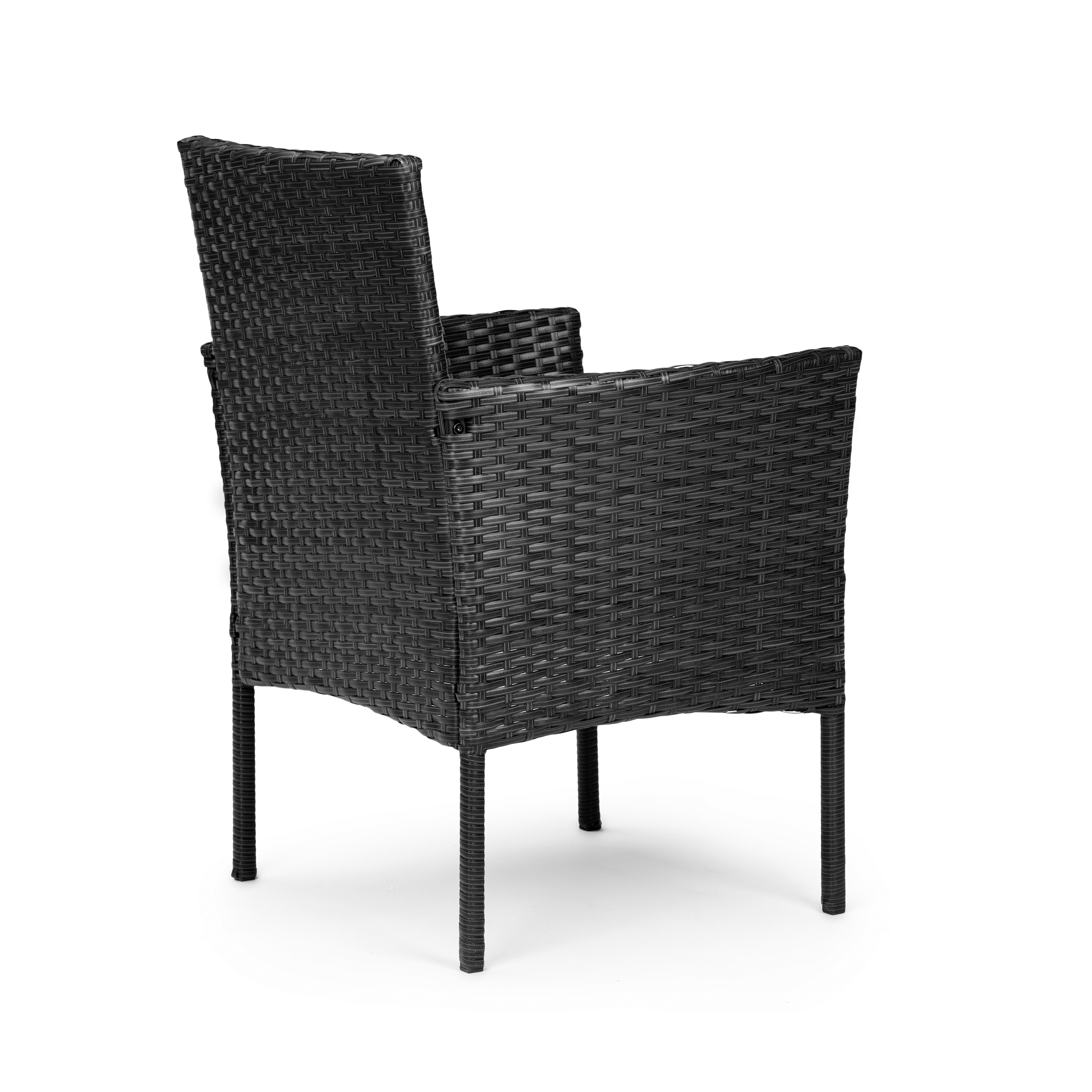 Hagemøbler sett bord med 2 stoler og benk rotting Svart - Bilde 9