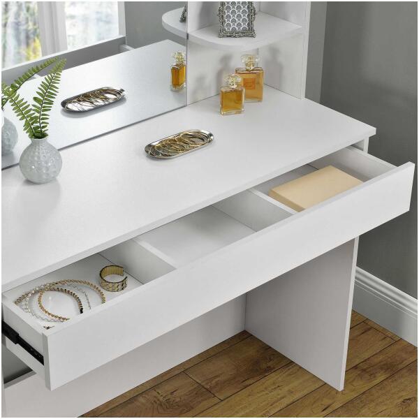 Moderne sminkebord med stort speil og hyller fra ModernHome - Bilde 3