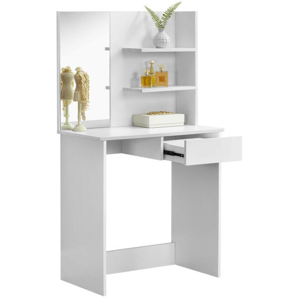 Moderne kosmetikkbord stort speil hyller ModernHome - Bilde 3