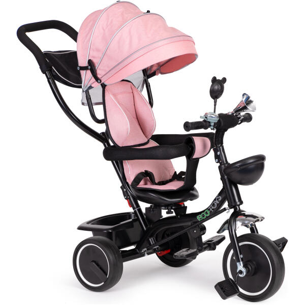 Trehjulssykkel med roterbart sete kalesje ECOTOYS Rosa - Bilde 2