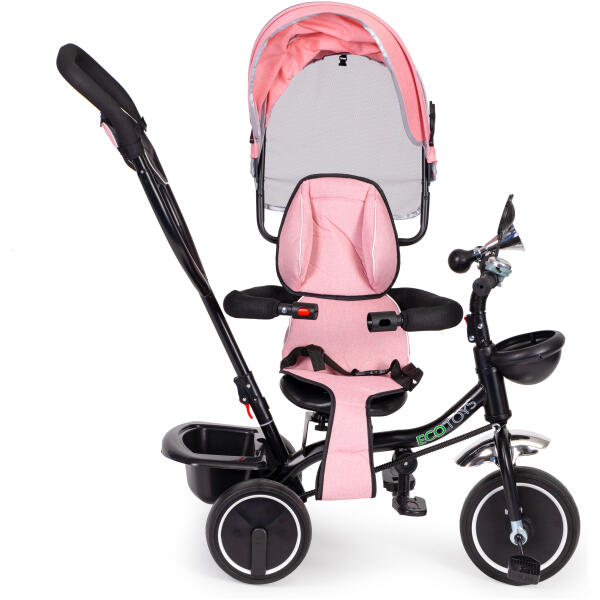 Trehjulssykkel med roterbart sete kalesje ECOTOYS Rosa - Bilde 3