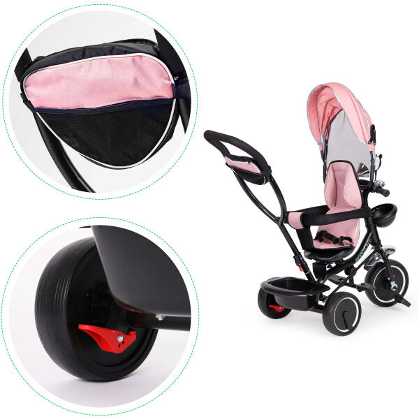 Trehjulssykkel med roterbart sete kalesje ECOTOYS Rosa - Bilde 5
