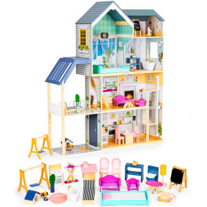 Stor dukkehus i tre 138 cm Residence Maya 28 deler ECOTOYS