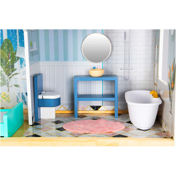 Stor dukkehus i tre 138 cm Residence Maya 28 deler ECOTOYS - Bilde 7