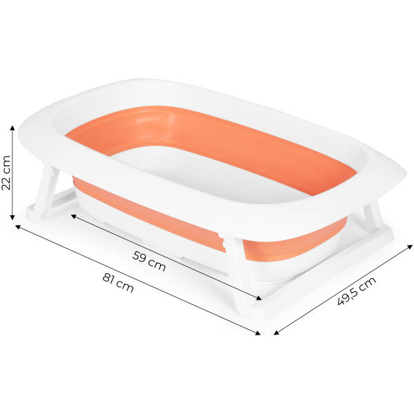 Sammenleggbar badekar for barn med avløp 81 cm ECOTOYS Oransje - Bilde 10