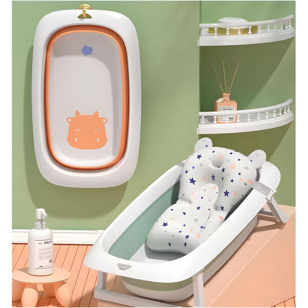 Sammenleggbar badekar for barn med avløp 81 cm ECOTOYS Oransje - Bilde 2