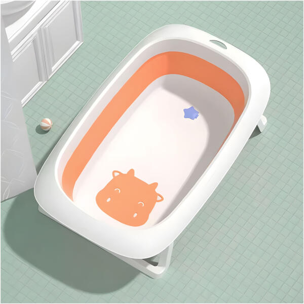 Sammenleggbar badekar for barn med avløp 81 cm ECOTOYS Oransje - Bilde 5