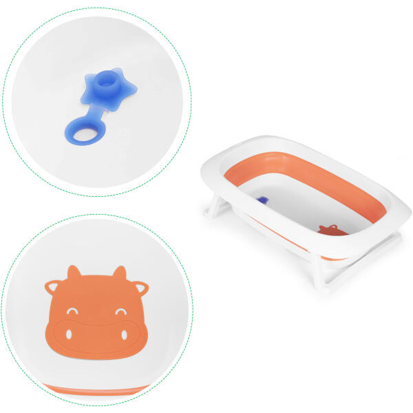 Sammenleggbar badekar for barn med avløp 81 cm ECOTOYS Oransje - Bilde 9