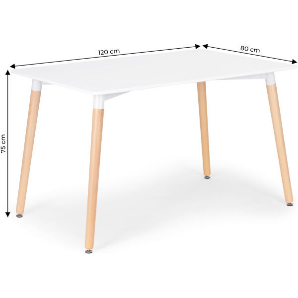 Bord rektangulært 120x80 cm moderne til spisestue stue kjøkken ModernHome - Bilde 5