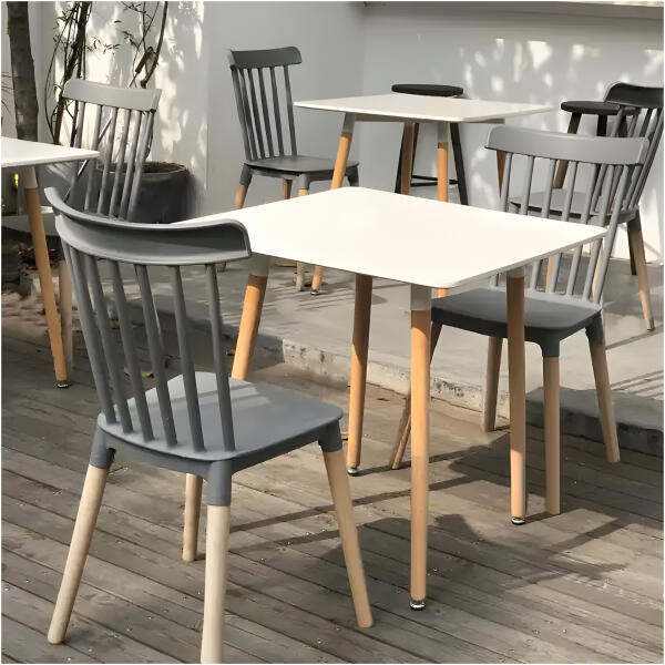 Moderne kvadratisk spisebord i tre 80x80 cm Brun - Bilde 5