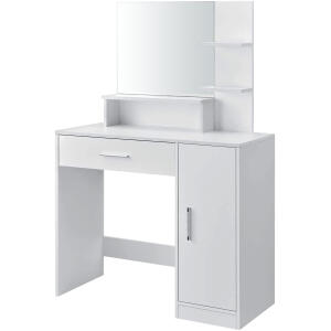 Moderne kosmetikkbord med speil ModernHome Hvit