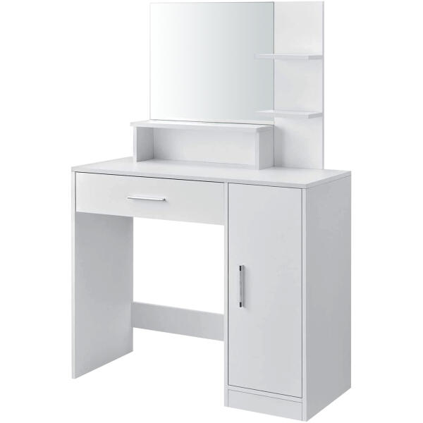 Moderne kosmetikkbord med speil ModernHome Hvit
