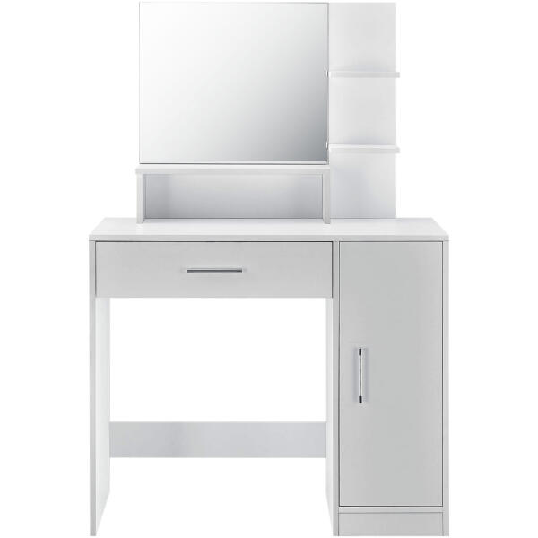 Moderne kosmetikkbord med speil ModernHome Hvit - Bilde 2