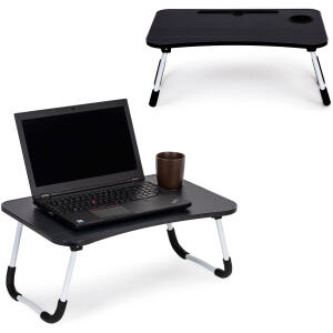 Laptopbord til seng 60x40 cm Svart