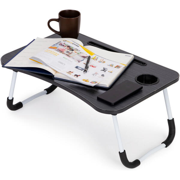 Laptopbord til seng 60x40 cm Svart - Bilde 5
