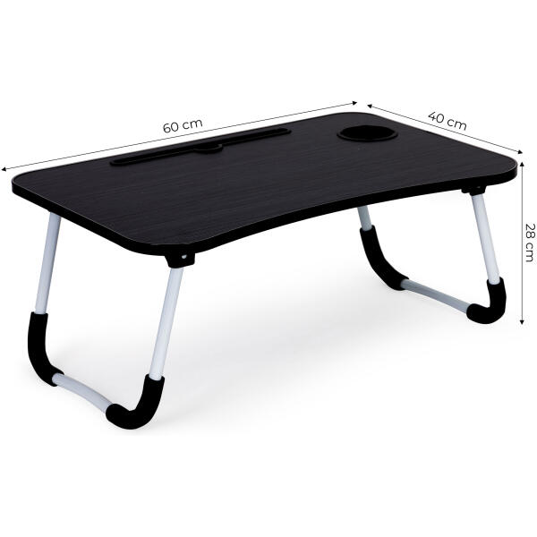 Laptopbord til seng 60x40 cm Svart - Bilde 7