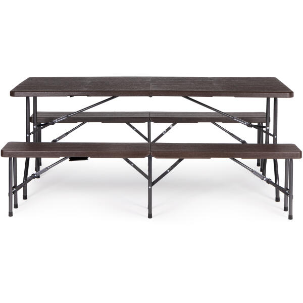 Catering sett bankettbord 180 cm med 2 benker ModernHome Brun - Bilde 2