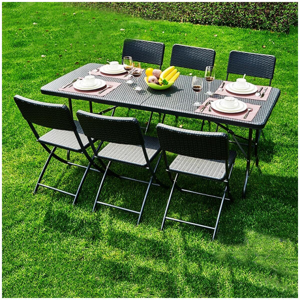 Sammenleggbart cateringbord bankettbord hagebord 180 cm rotting ModernHome - Bilde 6