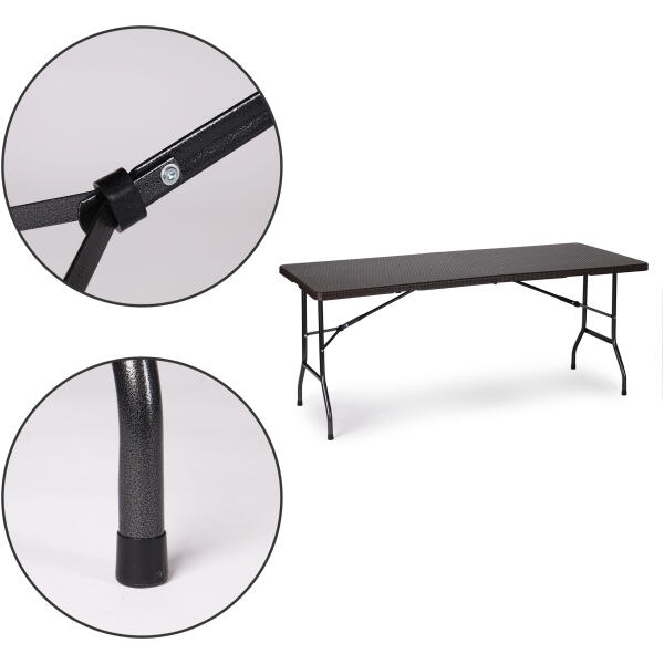 Sammenleggbart cateringbord bankettbord hagebord 180 cm rotting ModernHome - Bilde 9