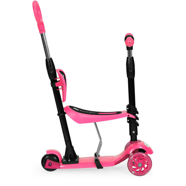 Balansesparkesykkel trehjuls LED 3i1 lysende hjul ECOTOYS Rosa - Bilde 5