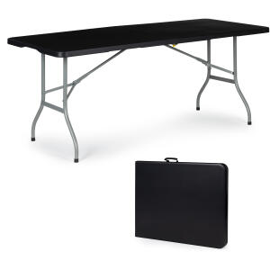 Sammenleggbart hagebord cateringsbord bankettbordt 180 cm Svart