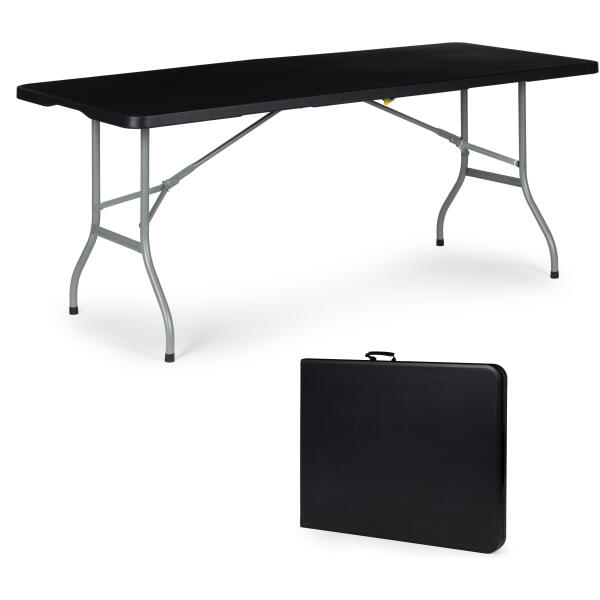 Sammenleggbart hagebord cateringsbord bankettbordt 180 cm Svart