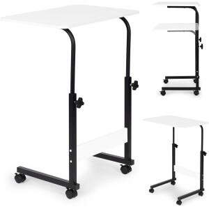 Laptopbord med hjul skrivebord ved siden av lenestol sofa ModernHome Hvit
