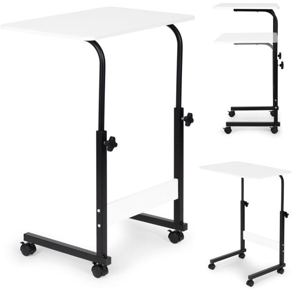 Laptopbord med hjul skrivebord ved siden av lenestol sofa ModernHome Hvit