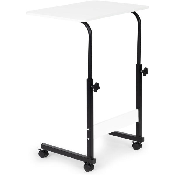 Laptopbord med hjul skrivebord ved siden av lenestol sofa ModernHome Hvit - Bilde 3