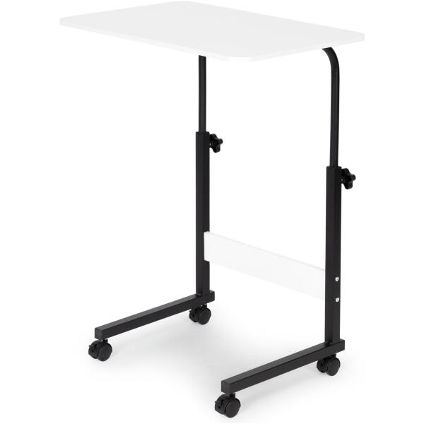 Laptopbord med hjul skrivebord ved siden av lenestol sofa ModernHome Hvit - Bilde 4